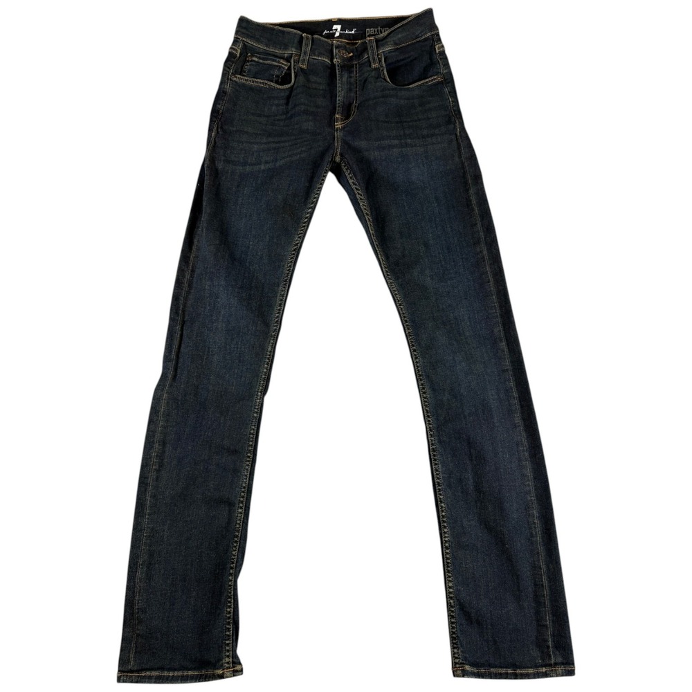 7 For All Mankind Paxtyn Skinny Jeans Womens 28 Dark Blue Denim Cotton Stretch